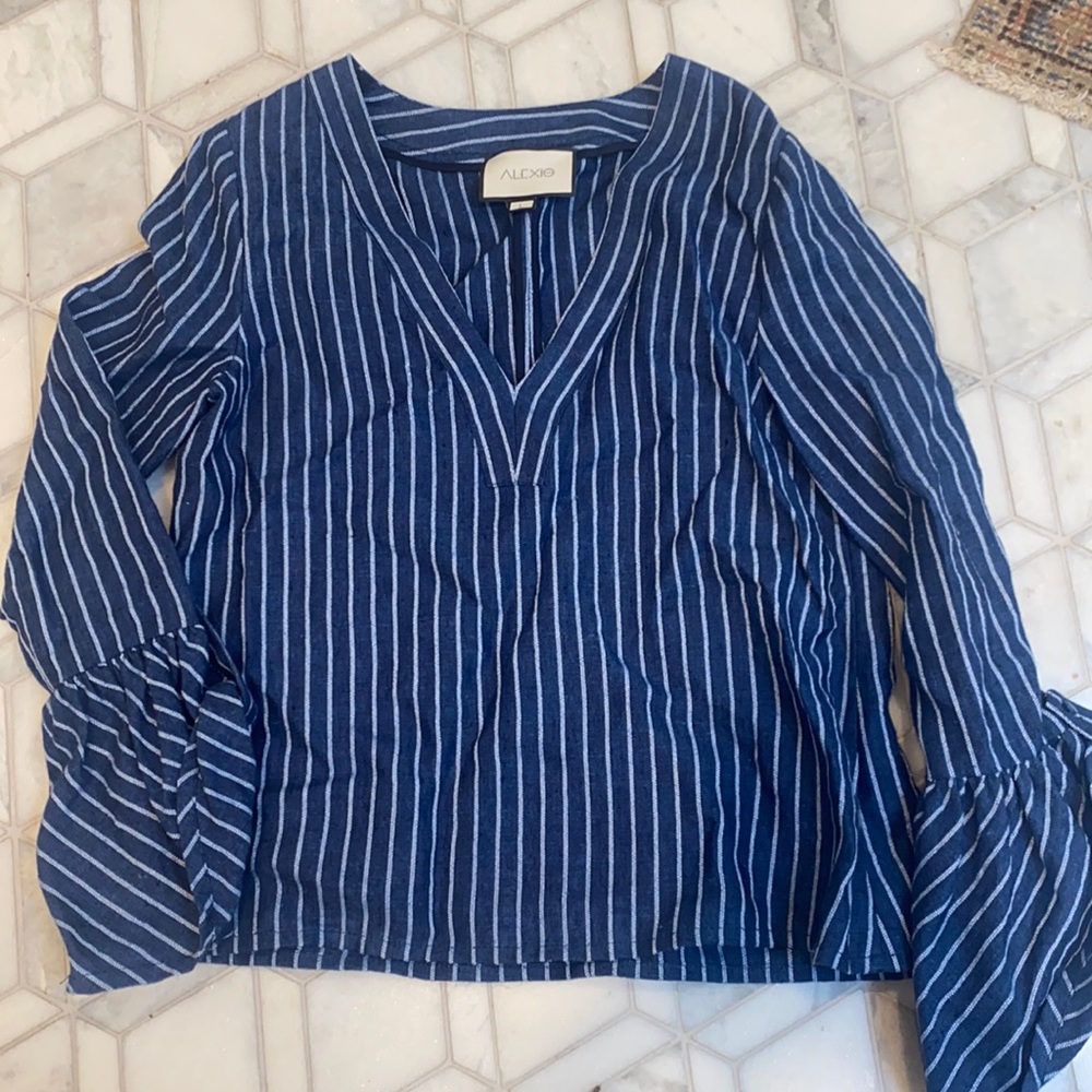 Alexis striped chambray blouse